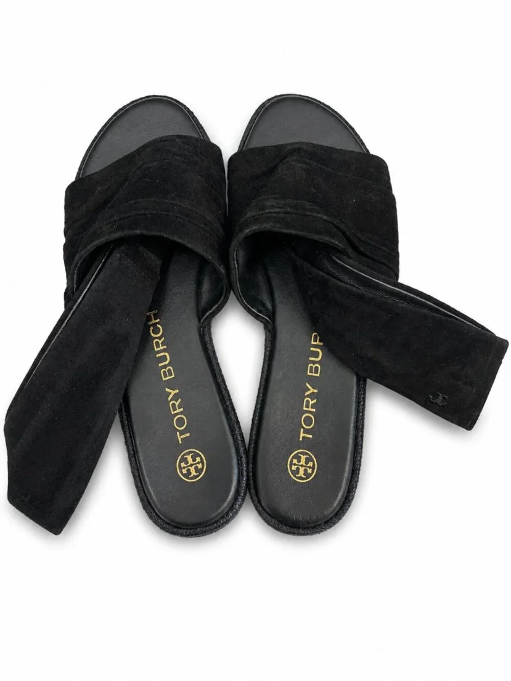 Tory Burch Womens Suede Slingback Espadrille Size 7 Black